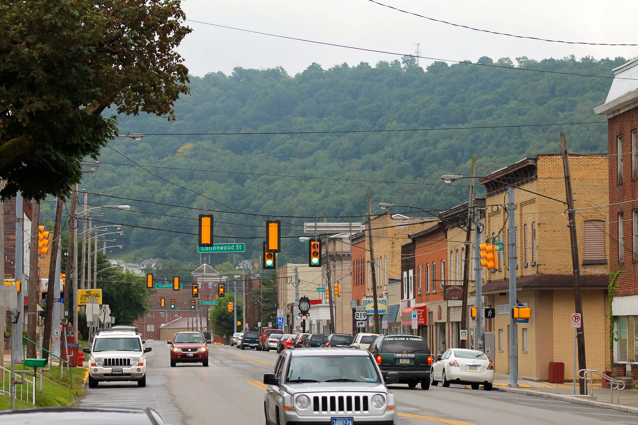 View of downtown Northern Cambria at Cottonwood Street